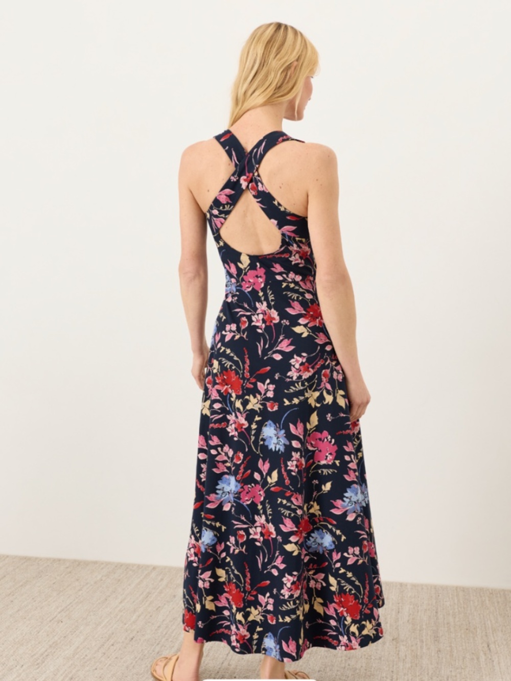 NEW! Pact Dayspring Blooms Fit Flare Maxi Dress Size S NWT! - Picture 11 of 12